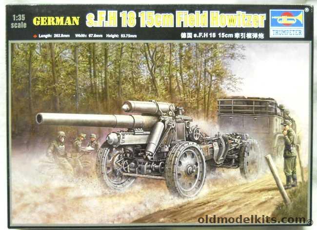Trumpeter 1/35 German SFH 18 15cm Field Howitzer - With Turned Metal Barrel, 02304 plastic model kit